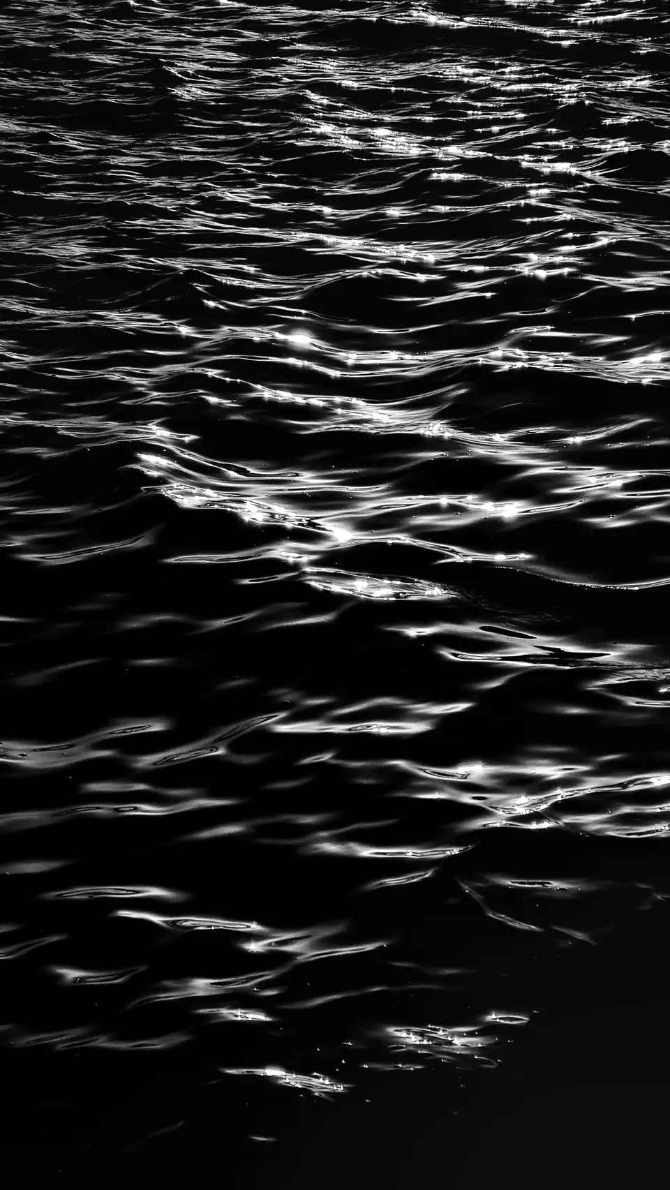 Light catching ripples on dark water